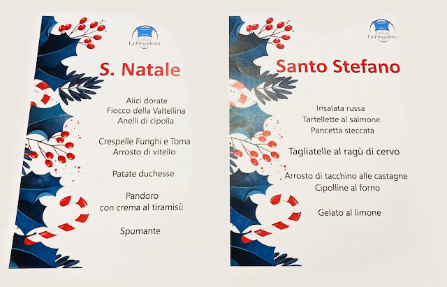 Menu di festa in Provvidenza