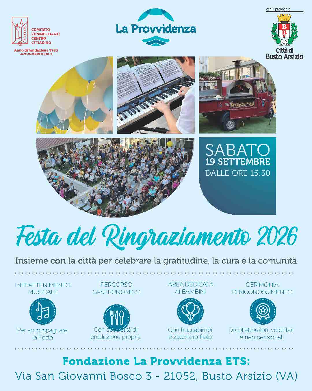 Torna la Festa del Ringraziamento: il 19 settembre Provvidenza apre le porte alla città